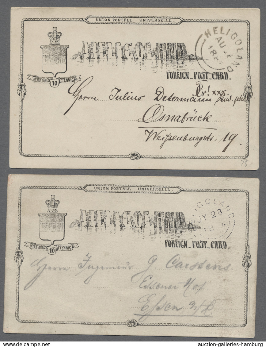 AK/GA Helgoland - Marken Und Briefe: 1875-1890, Partie Mit Mi.Nr. 14 Auf Ansichtskarte - Héligoland
