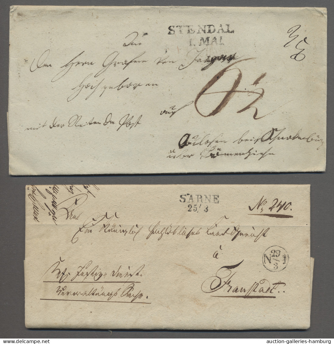 Brf. Preußen - Vorphilatelie: 1795-1879, Sammlung von 40 Vorphilabriefen und markenlo