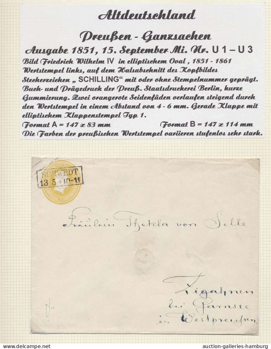 GA Preußen - Ganzsachen: 1851-1866, Sammlung Von 49 überwiegend Gebrauchten Ganzsac - Sonstige & Ohne Zuordnung