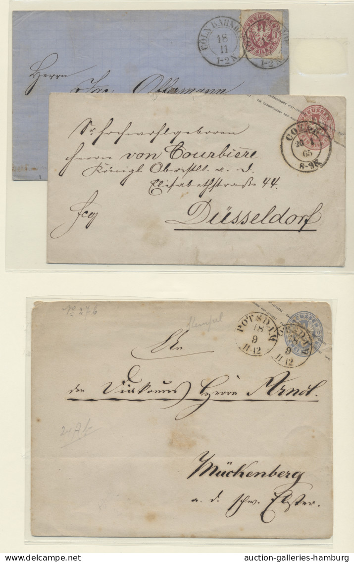 GA Preußen - Ganzsachen: 1851-1866, Sammlung Von 49 überwiegend Gebrauchten Ganzsac - Other & Unclassified