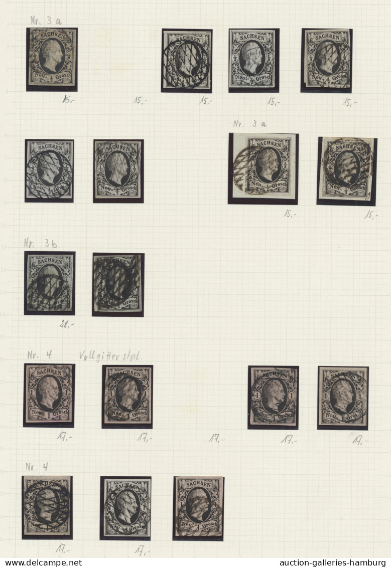 O/Briefstück/*/(*) Sachsen - Marken Und Briefe: 1851-1863, überwiegend Gestempelte Sammlung In Eine - Sachsen