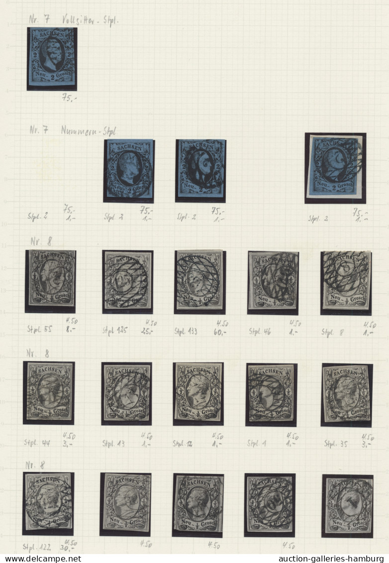 O/Briefstück/*/(*) Sachsen - Marken Und Briefe: 1851-1863, überwiegend Gestempelte Sammlung In Eine - Saxony