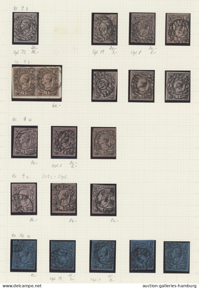O/Briefstück/*/(*) Sachsen - Marken Und Briefe: 1851-1863, überwiegend Gestempelte Sammlung In Eine - Saxe