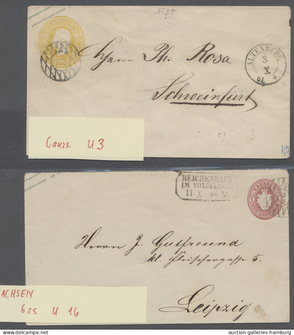 Brf./GA Sachsen - Marken Und Briefe: 1820-1869, Belegesammlung In Einem Album Mit 6 Vorp - Sachsen