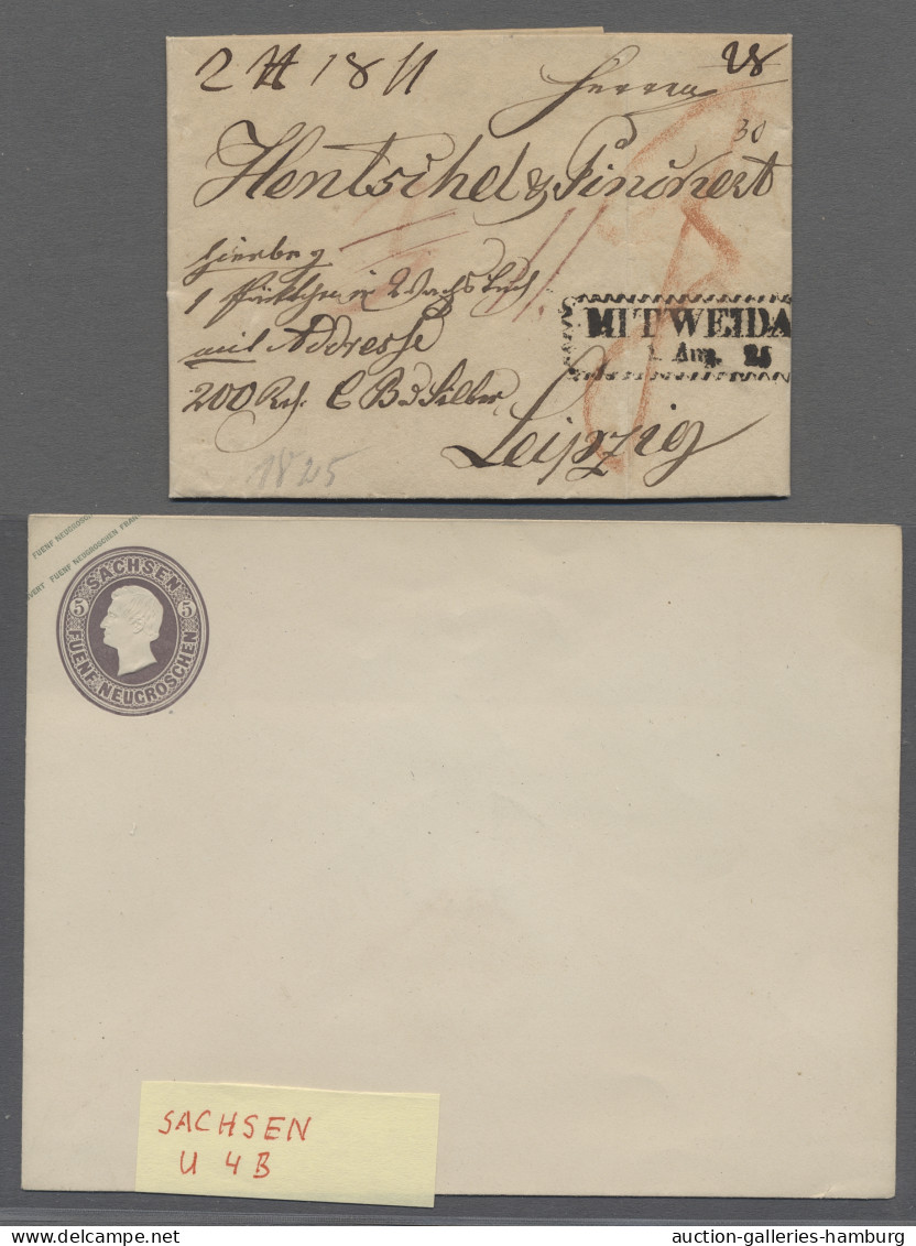 Brf./GA Sachsen - Marken Und Briefe: 1820-1869, Belegesammlung In Einem Album Mit 6 Vorp - Saxony