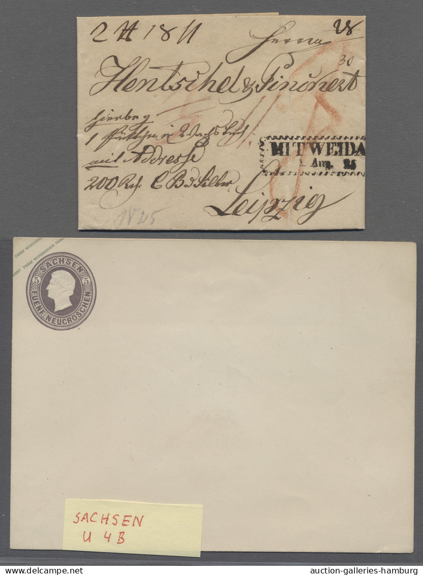 Brf./GA Sachsen - Marken Und Briefe: 1820-1869, Belegesammlung In Einem Album Mit 6 Vorp - Saxe