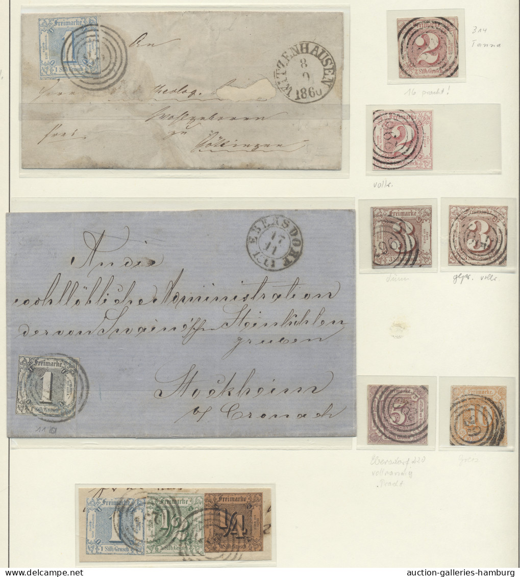 o/Briefstück/Brf./* Thurn & Taxis - Marken und Briefe: 1822-1867, auf selbstgestalteten Blättern in