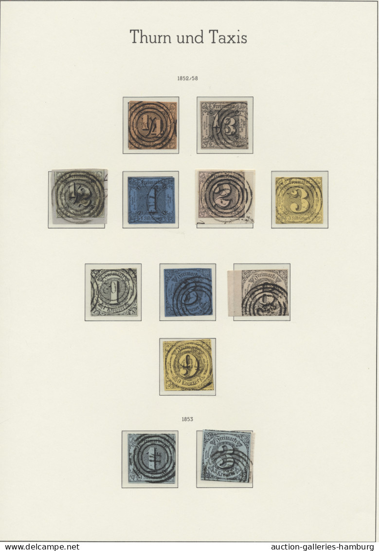 O/Briefstück Thurn & Taxis - Marken Und Briefe: 1852-1866, Gestempelte Sammlung Im Vordruckal - Andere & Zonder Classificatie