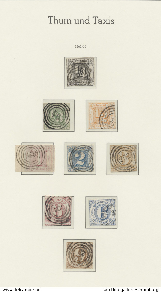 O/Briefstück Thurn & Taxis - Marken Und Briefe: 1852-1866, Gestempelte Sammlung Im Vordruckal - Otros & Sin Clasificación