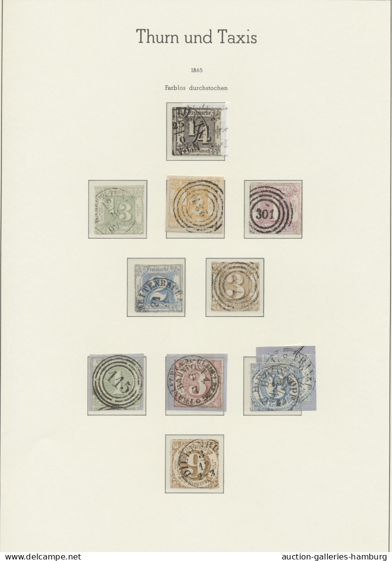 O/Briefstück Thurn & Taxis - Marken Und Briefe: 1852-1866, Gestempelte Sammlung Im Vordruckal - Sonstige & Ohne Zuordnung