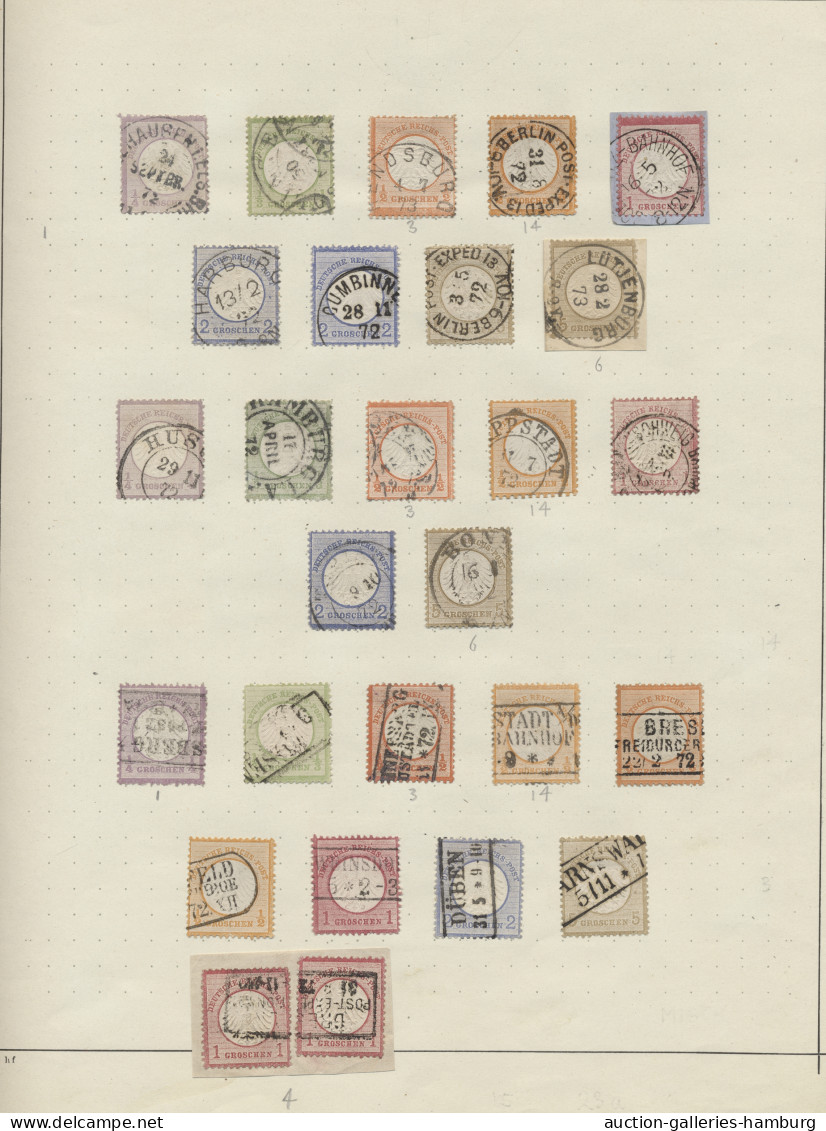 O/*/Briefstück Deutsches Reich: 1872-1916, Spezialisierte Sammlung Auf Blanko-Albumblättern, In - Collections