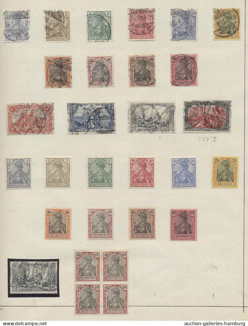o/*/Briefstück Deutsches Reich: 1872-1916, spezialisierte Sammlung auf Blanko-Albumblättern, in