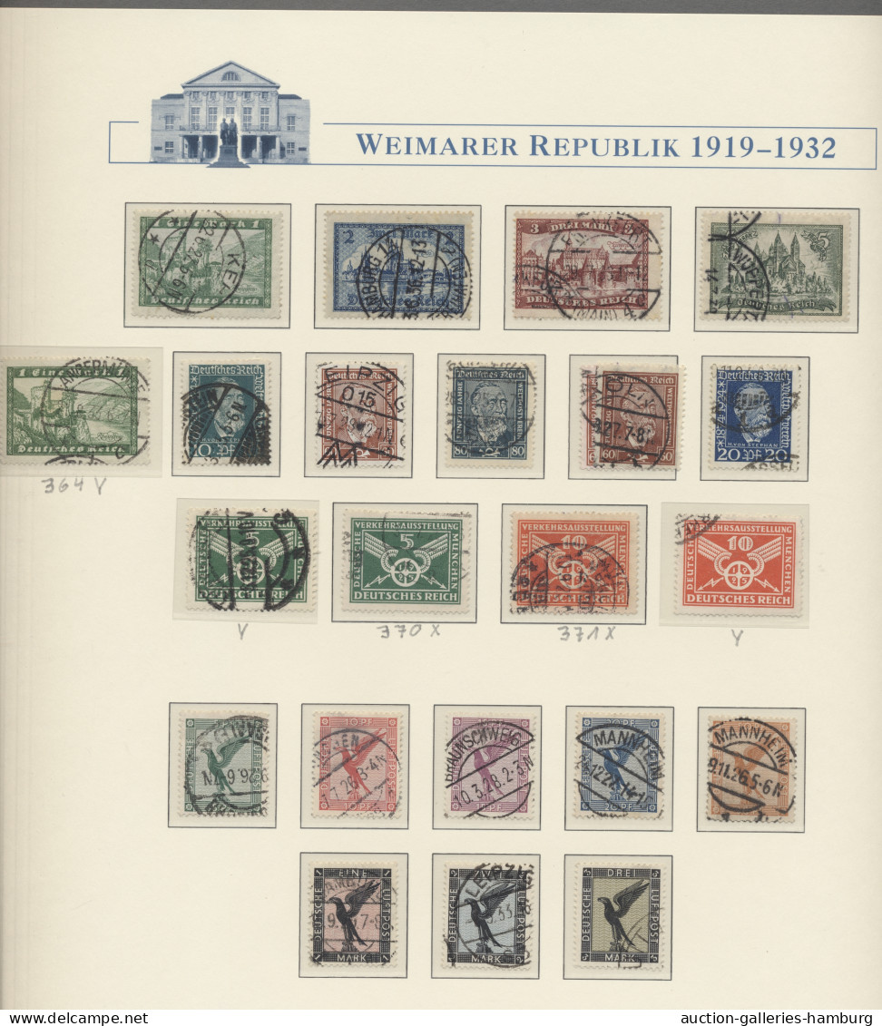 o Deutsches Reich: 1872-1932, gestempelte Sammlung ab Brustschilden in einem Vordr