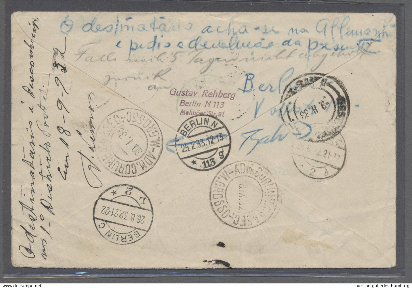 Brf./Flugpost Deutsches Reich: 1923-1939, interessante kleine Partie von 8 Belegen, darunter s