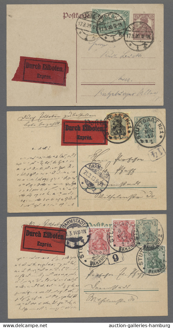 Brf./AK/GA Deutsches Reich - Germania: 1900-1921, Partie Von 25 Belegen Mit U.a. Gelaufenen - Collections