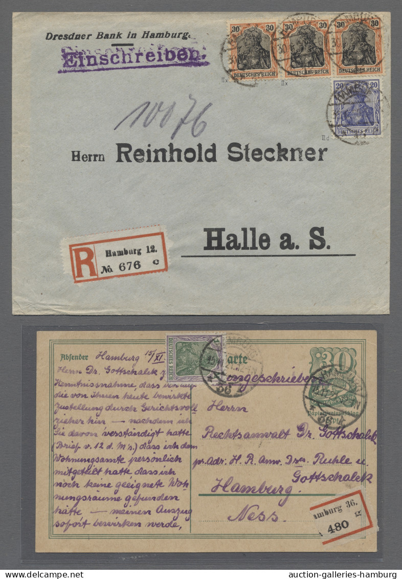 Brf./AK/GA Deutsches Reich - Germania: 1900-1921, Partie Von 25 Belegen Mit U.a. Gelaufenen - Collections