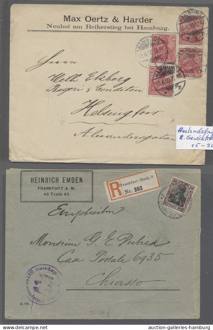 Brf./AK/GA Deutsches Reich - Germania: 1900-1921, Partie Von 25 Belegen Mit U.a. Gelaufenen - Verzamelingen