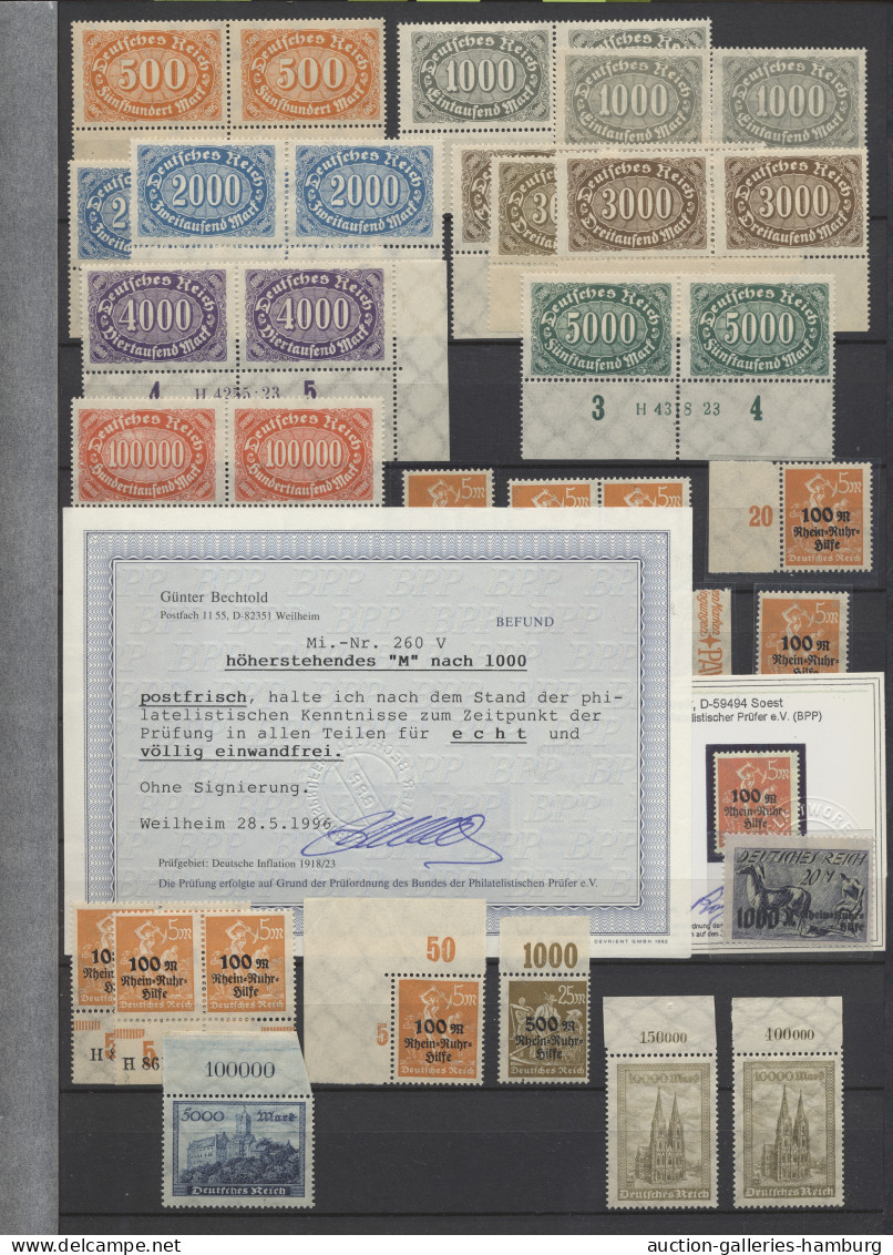 **/o Deutsches Reich - Inflation: 1916-1923, Bessere Postfrische Und Gestempelte Spez - Collections