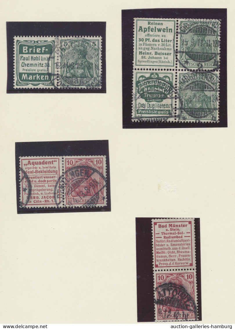 **/*/(*)/o/Briefstück Deutsches Reich - Zusammendrucke: 1910-1921, Sammlung Der Germania-Zusammendruck - Se-Tenant