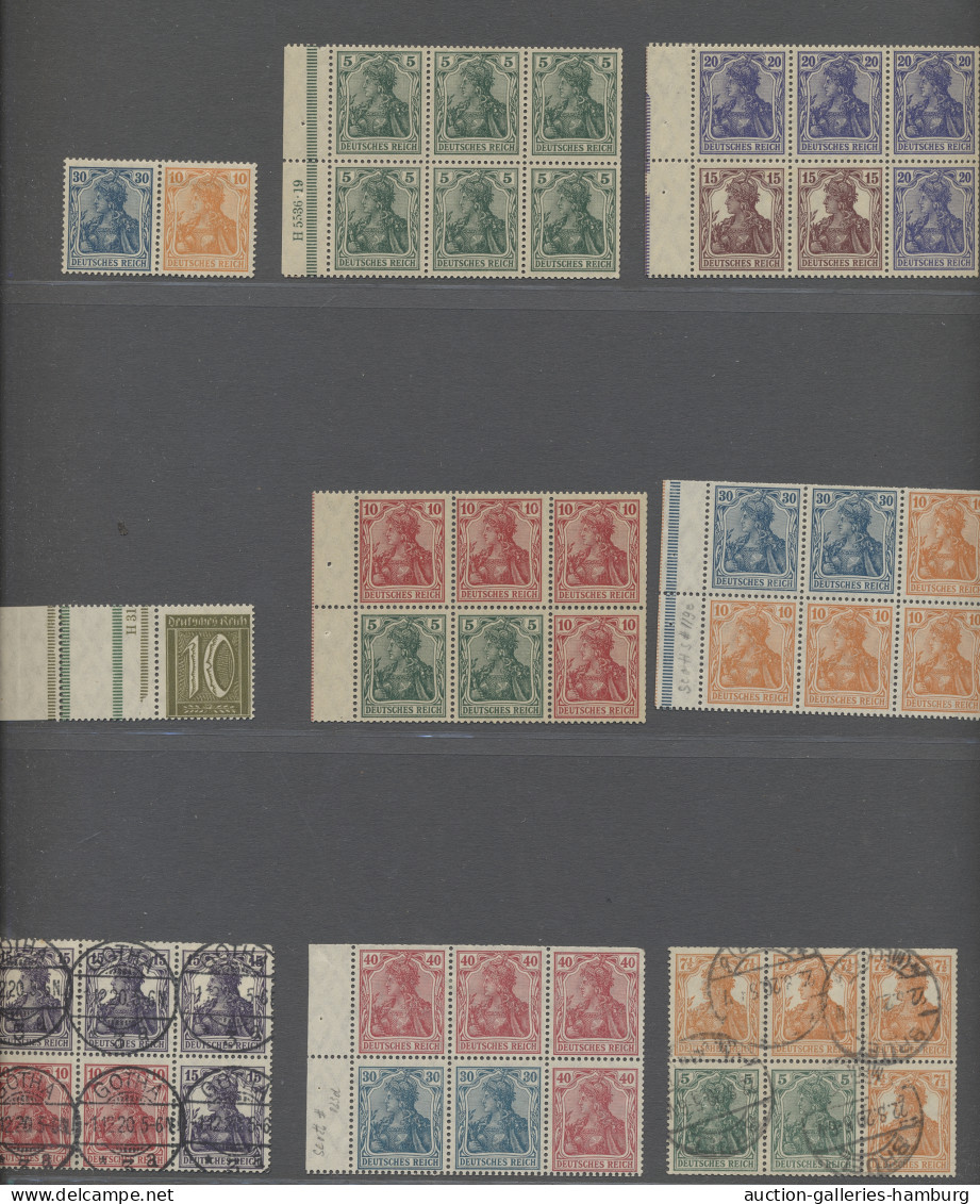 **/*/(*)/o/Briefstück Deutsches Reich - Zusammendrucke: 1910-1921, Sammlung der Germania-Zusammendruck