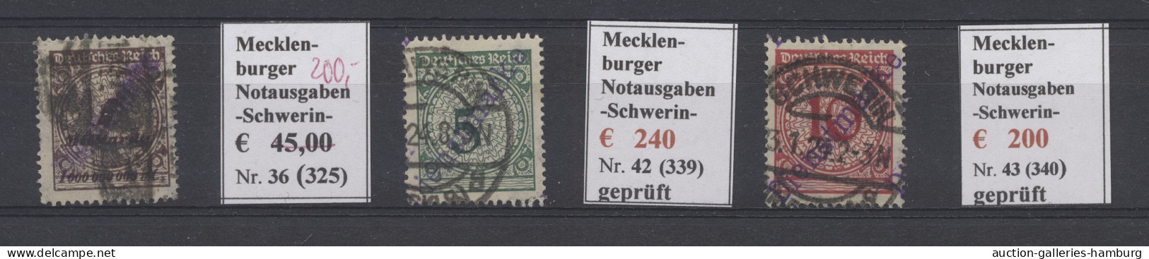 **/o Deutsches Reich - Dienst-Kontrollaufdrucke: 1923, Mecklenburger Notausgaben Post - Service