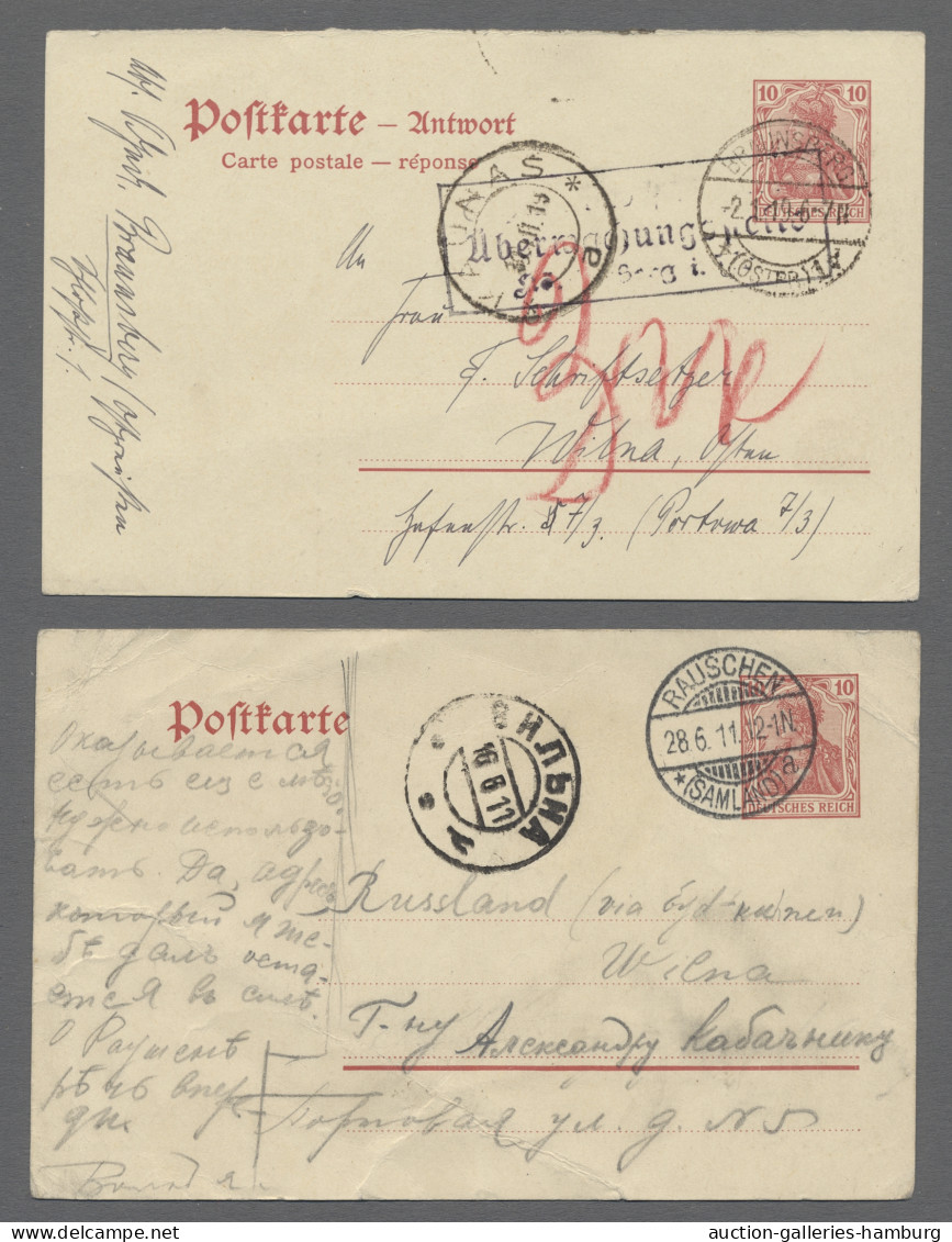 GA Deutsches Reich - Ganzsachen: 1872-1932, Zwei Briefalben Mit Insgesamt Rund 200 - Other & Unclassified