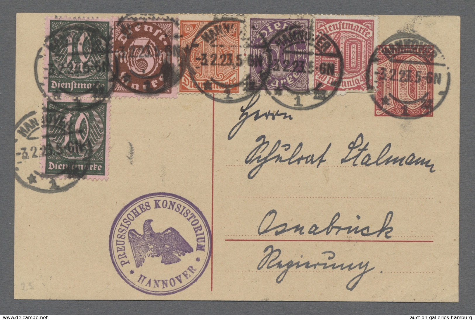 GA Deutsches Reich - Ganzsachen: 1872-1932, zwei Briefalben mit insgesamt rund 200