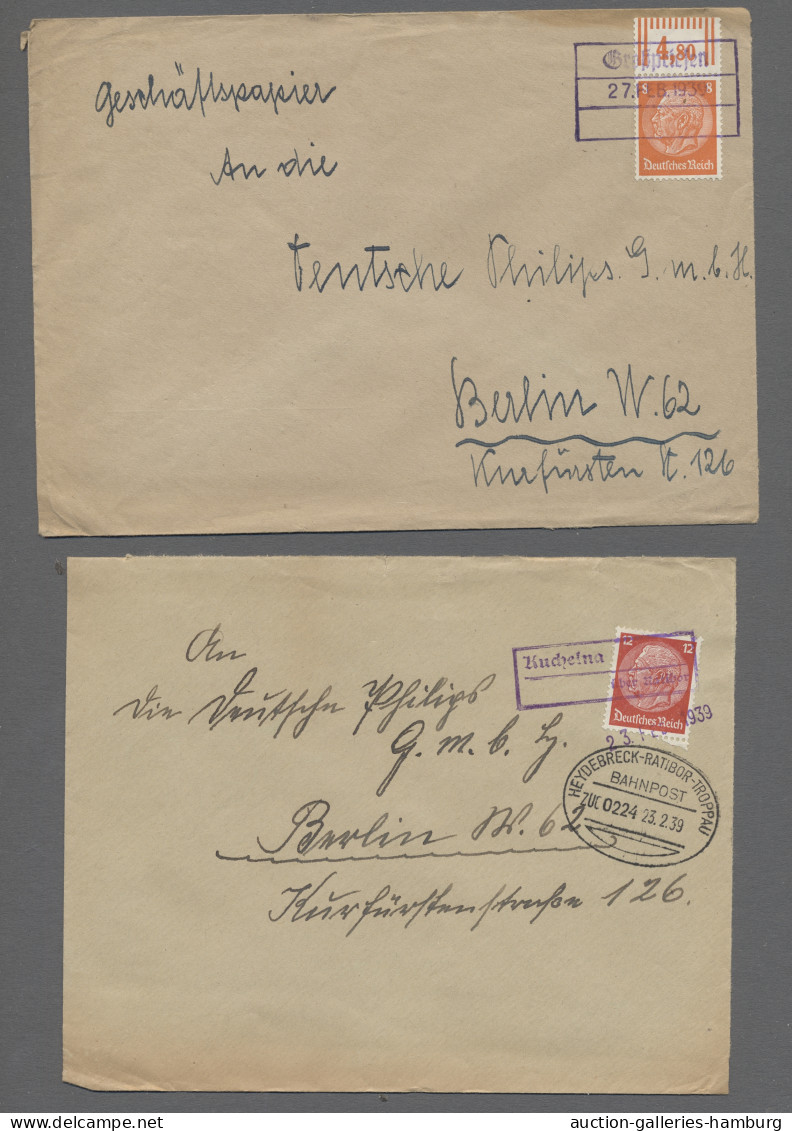 Brf. Deutsches Reich - Stempel: NOTSTEMPEL; 1938-1939 (ca.), Partie von etwa 220 Bele