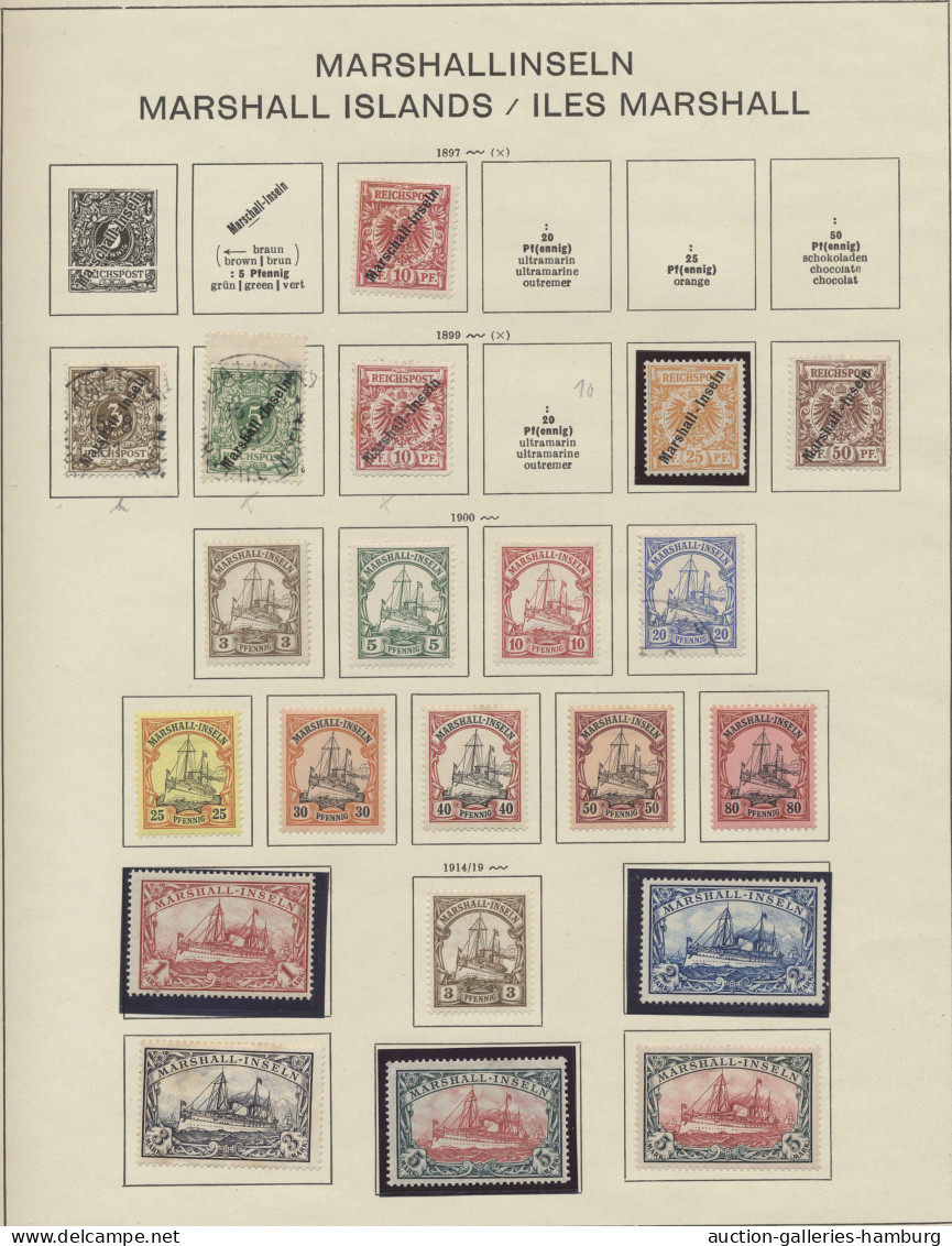 o/*/**/Brf./Briefstück Deutsche Auslandspostämter + Kolonien: 1884-1919, ältere Sammlung auf Schaubek-V