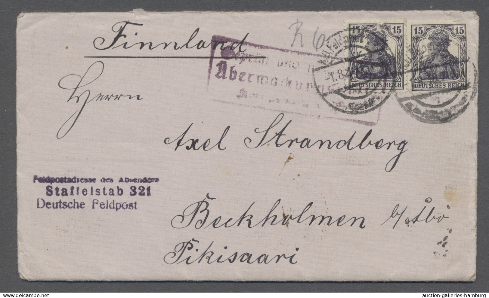 Brf./AK Feldpost 1. Weltkrieg: 1915-1918, Partie Von 3 Feldpostbelegen Mit U.a. Einem Br - Otros