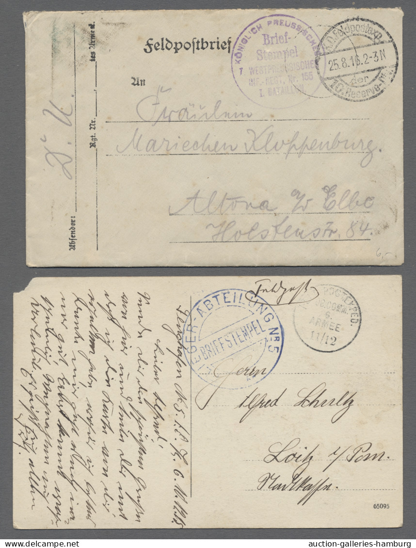 Brf./AK Feldpost 1. Weltkrieg: 1915-1918, Partie Von 3 Feldpostbelegen Mit U.a. Einem Br - Otros