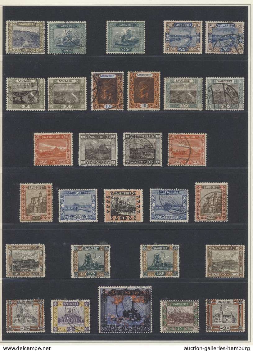 **/*/o Deutsche Abstimmungsgebiete: Saargebiet: 1920-1959, Sammlung In Einem Lindner-Ri - Used Stamps