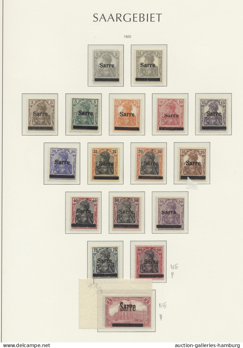 **/* Deutsche Abstimmungsgebiete: Saargebiet: 1920-1935, Nach Vordruck Komplette Komp - Unused Stamps