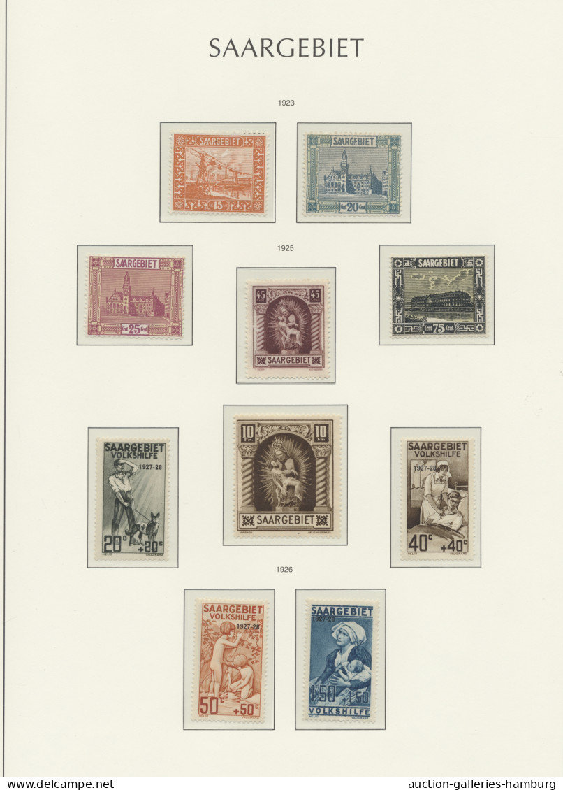 **/* Deutsche Abstimmungsgebiete: Saargebiet: 1920-1935, Nach Vordruck Komplette Komp - Unused Stamps