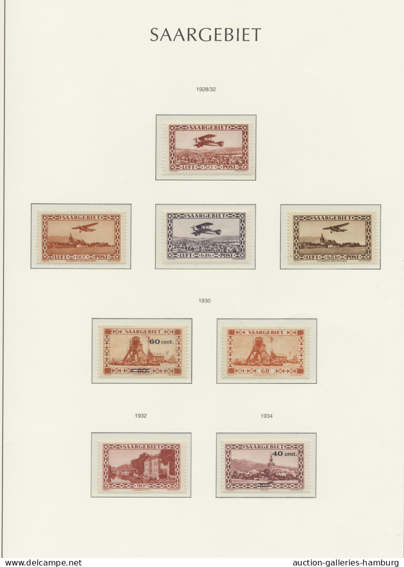 **/* Deutsche Abstimmungsgebiete: Saargebiet: 1920-1935, Nach Vordruck Komplette Komp - Unused Stamps