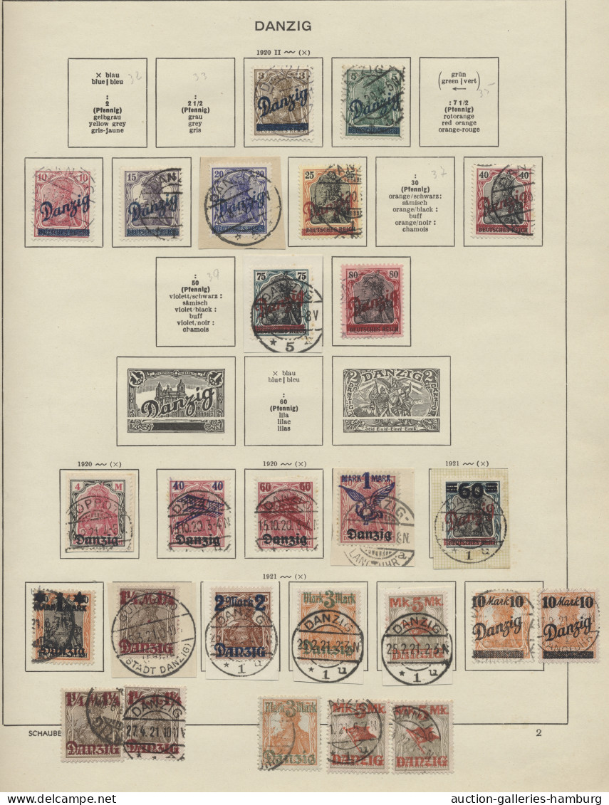 O/*/** Danzig: 1920-1939, Gut Bestückte Sammlung **/*/gestempelt Auf Schaubek-Vordruckb - Other & Unclassified