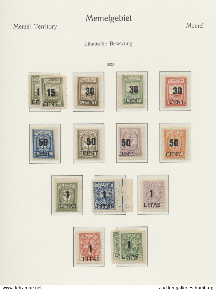 **/* Memel: 1920-1939, Postfrische Sammlung (einige Werte Ungebraucht Bzw. Anhaftunge - Klaipeda 1923