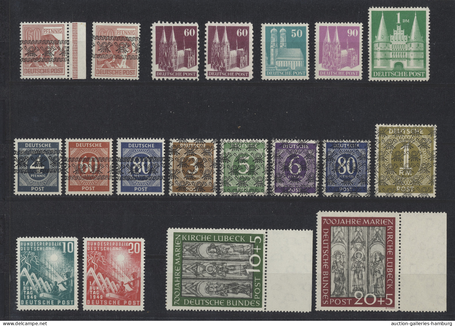 **/o/FDC Deutschland Nach 1945: 1948-1960, Hochwertiger Postfrischer Bestand Auf Sechs St - Collections