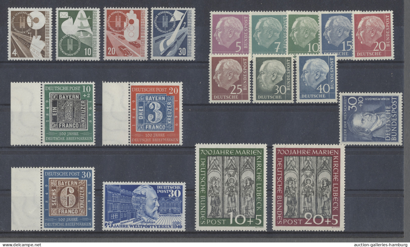 **/o/FDC Deutschland Nach 1945: 1948-1960, Hochwertiger Postfrischer Bestand Auf Sechs St - Collections