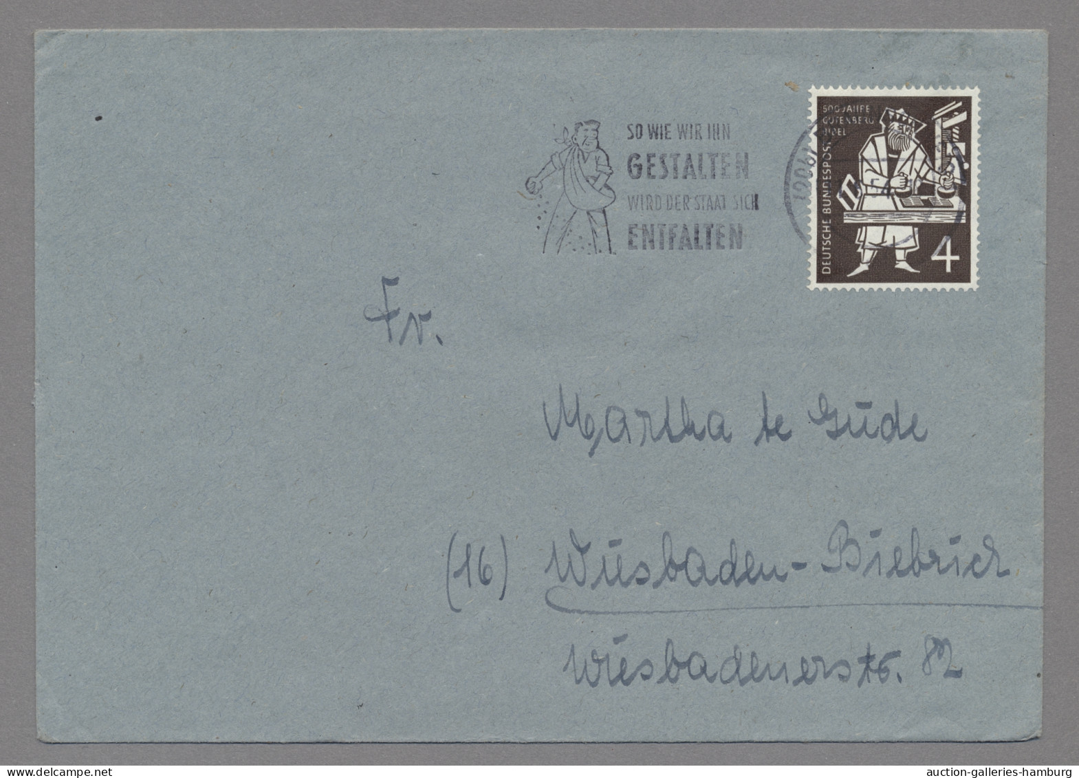 Brf./GA Deutschland Nach 1945: 1945-1957, BELEGE, Sammlung Von über 350 Stück In Einem B - Collections