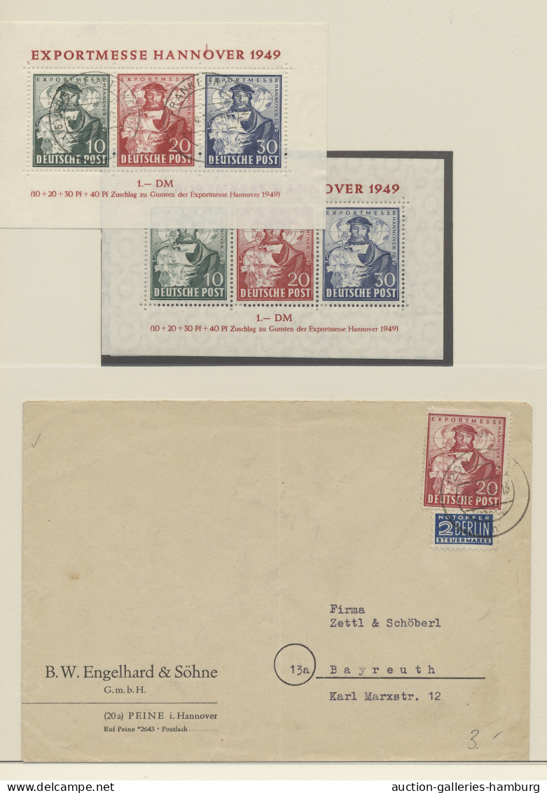 **/*/o/Brf. Deutschland Ab 1945 - Gebühr Bezahlt: 1945-1949, Partie In 3 Vordruckalben Und I - Other & Unclassified