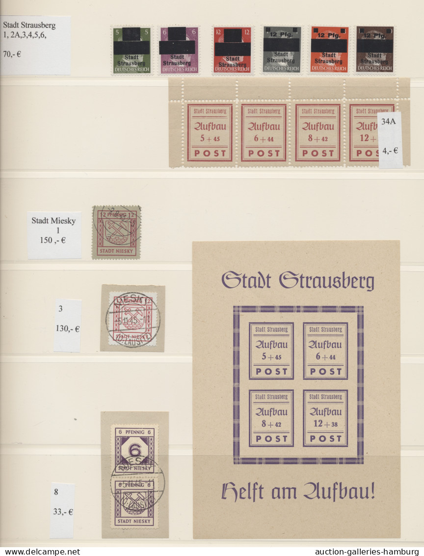 O/*/**/Briefstück Sowjetische Zone: 1945-1949, SOWJETISCHE ZONE Und LOKALAUSGABEN, Slg. Auf Vordru - Other & Unclassified