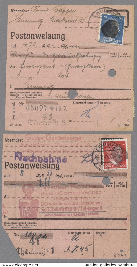 Brf./GA Sowjetische Zone - Sächsische Schwärzungen: 1945, Sammlung / Partie in Leuchttur