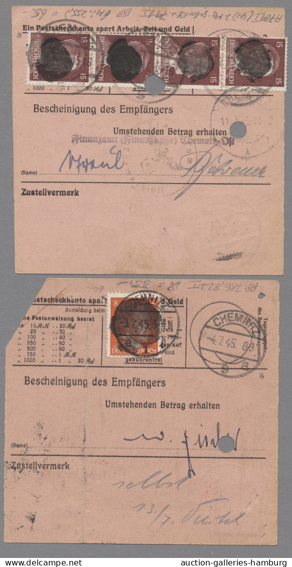 Brf./GA Sowjetische Zone - Sächsische Schwärzungen: 1945, Sammlung / Partie in Leuchttur