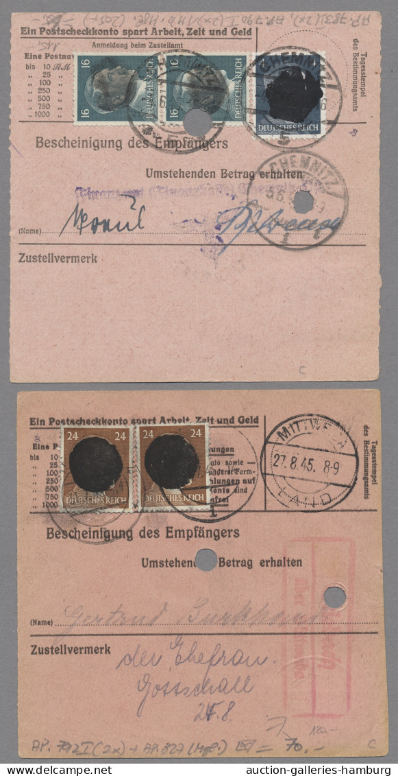 Brf./GA Sowjetische Zone - Sächsische Schwärzungen: 1945, Sammlung / Partie in Leuchttur