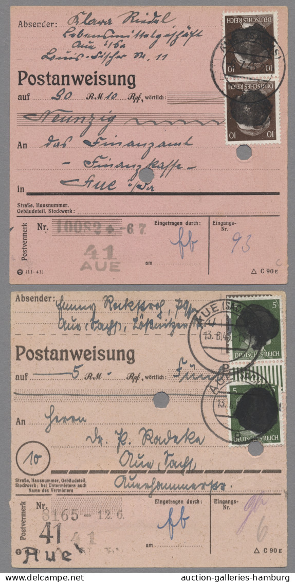 Brf./GA Sowjetische Zone - Sächsische Schwärzungen: 1945, Sammlung / Partie in Leuchttur