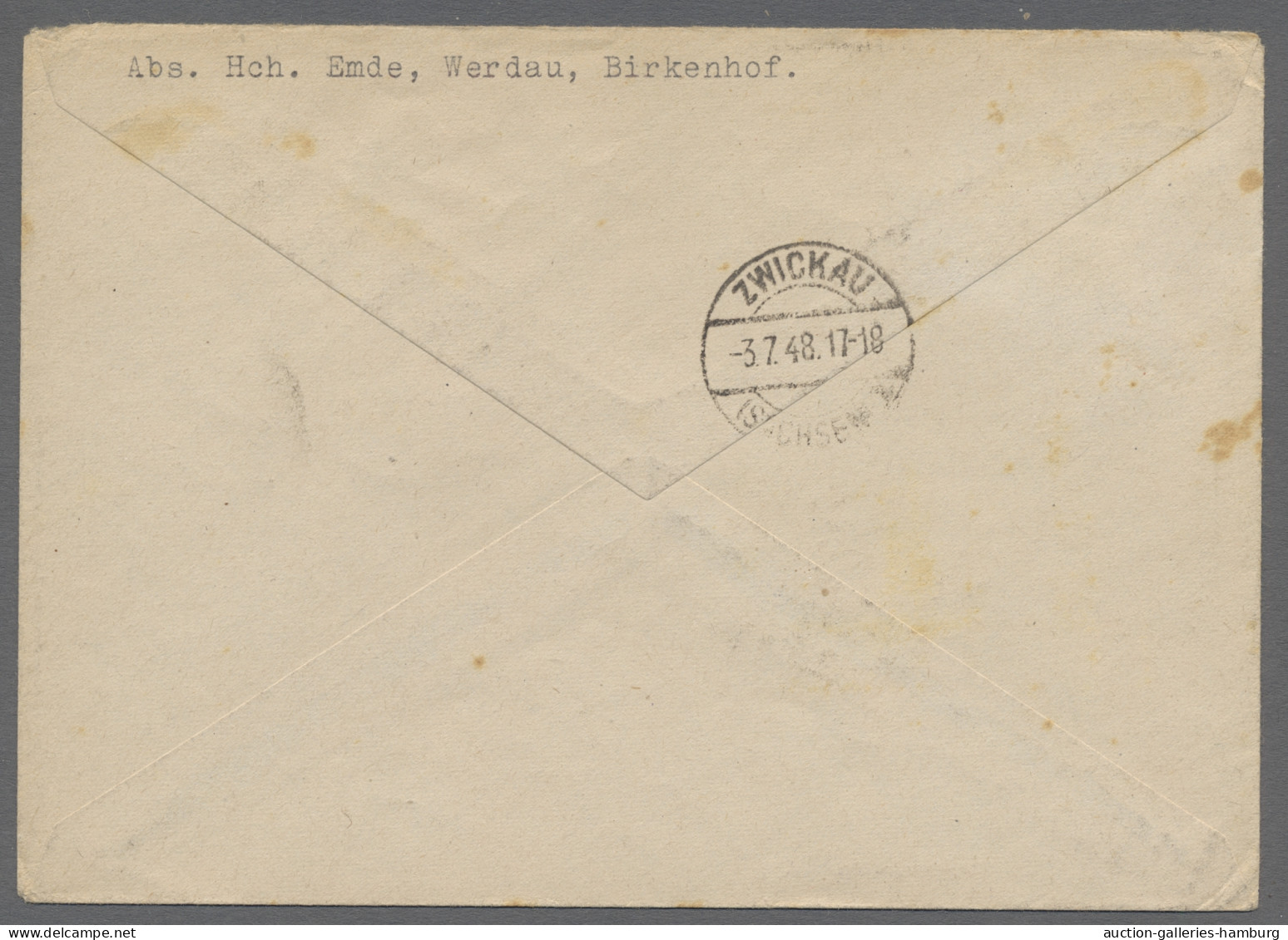 **/*/o/Briefstück/Brf. Sowjetische Zone - Bezirkshandstempel - X - Bez. 41 (Chemnitz): 1948, Adorf - Zw - Sonstige & Ohne Zuordnung