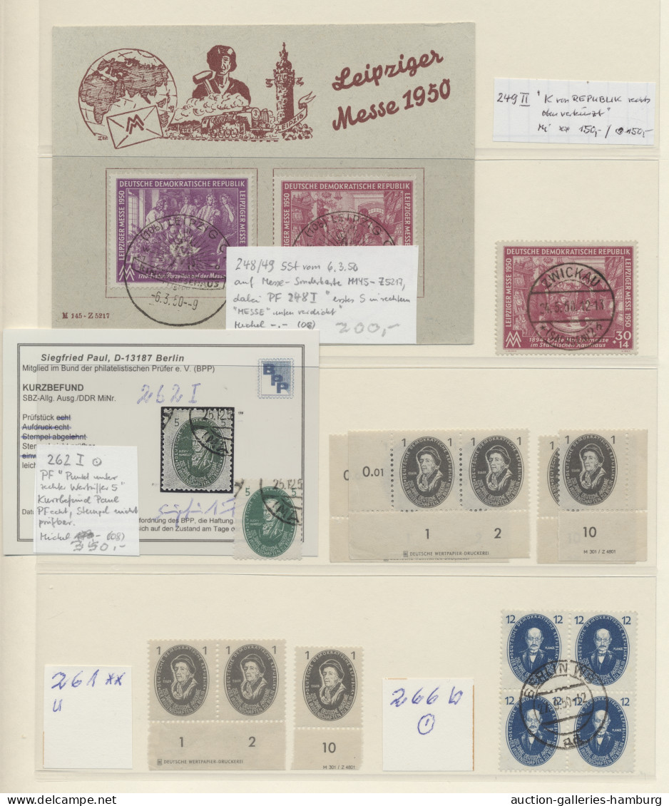 **/o DDR: 1949-1958, Doppelt Bzw. Einmal Postfrisch Und Einmal Gestempelt Geführte Sa - Collections