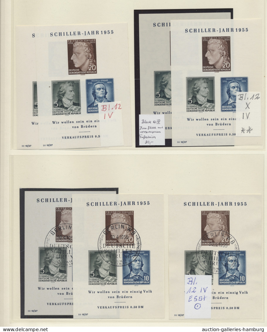 **/o DDR: 1949-1958, Doppelt Bzw. Einmal Postfrisch Und Einmal Gestempelt Geführte Sa - Colecciones