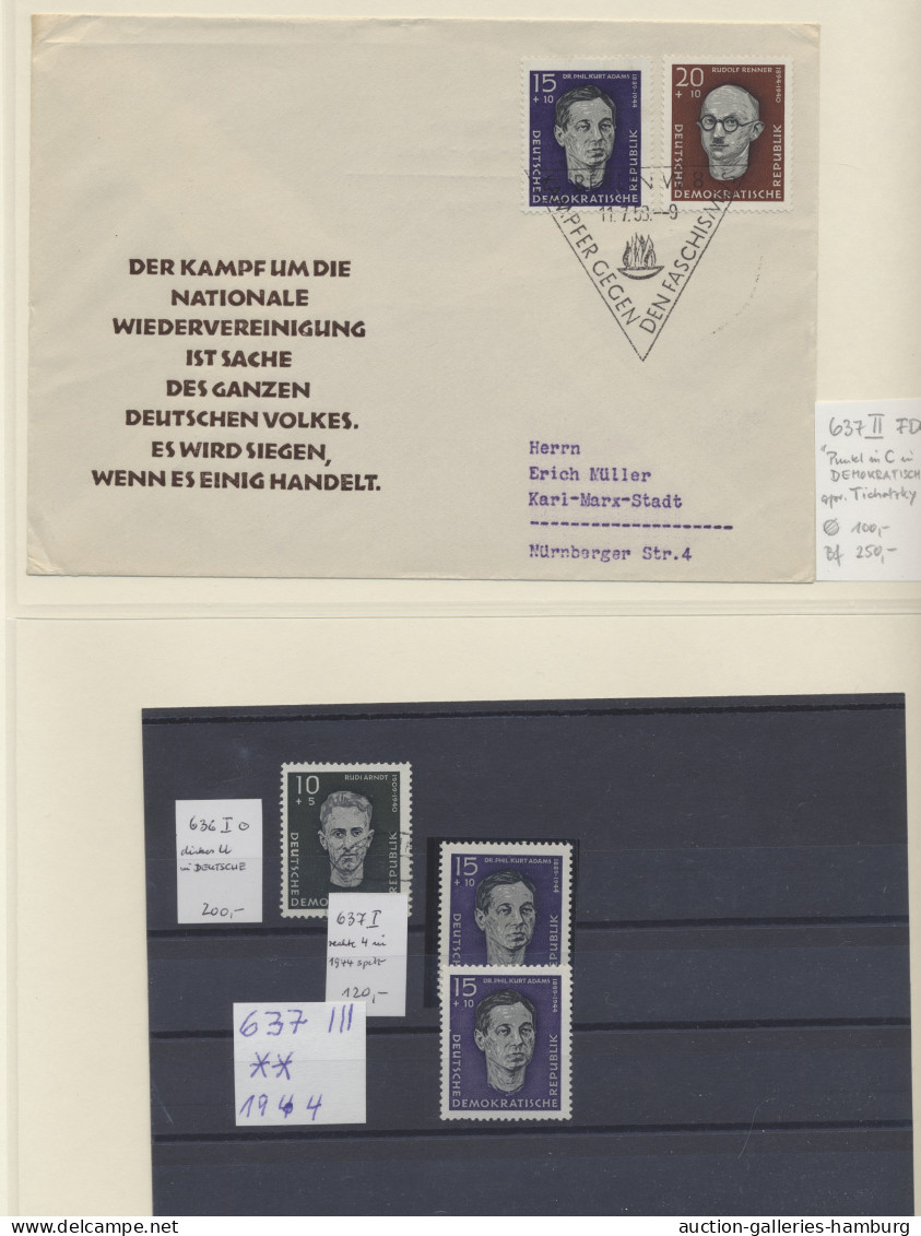 **/o DDR: 1949-1958, Doppelt Bzw. Einmal Postfrisch Und Einmal Gestempelt Geführte Sa - Collections